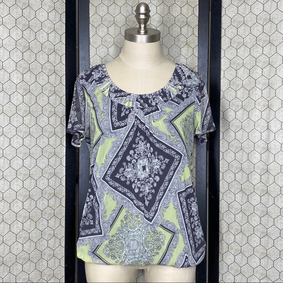 croft & barrow Tops - Croft & Barrow Print Elastic Waist Top